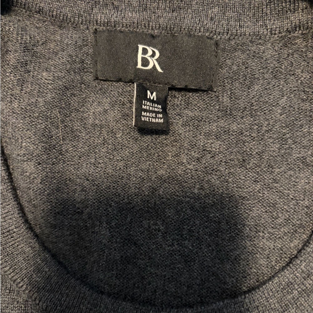 Banana Republic Men's Charcoal Italian Merino Wool Crewneck Sweater M - Picture 2 of 2